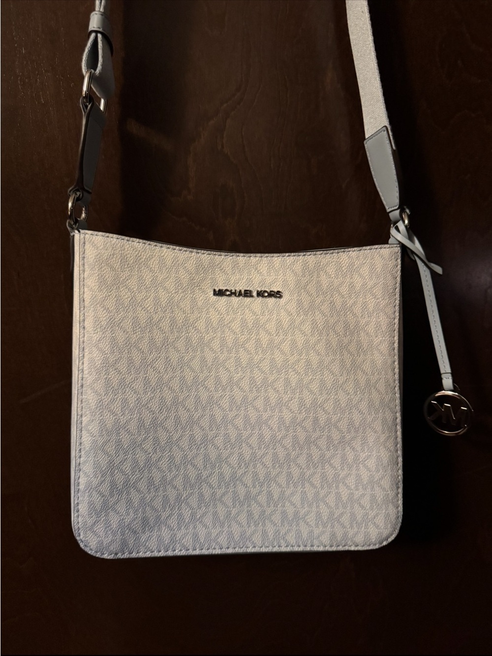 Michael Kors Light Gray Signature Crossbody Bag